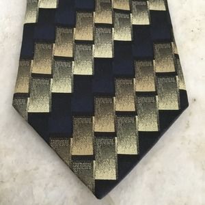 ALEXANDER JULIAN COLOURS NECKTIE, 100% SILK, BLACK/GOLD